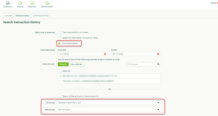 Screenshot of St George Reports screen.